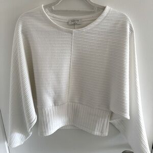 Babaton White Textured Longsleeve Top